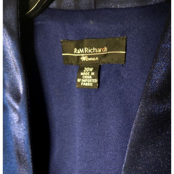 R & M Richards Shimmering Blue Bolero Jacket, Size 20W - Picture 3 of 3